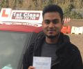 Ubaid with Driving test pass certificate